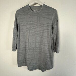 Under Armour Threadborne Heatgear Gray 3/4 Sleeve Utility T-Shirt Medium Fitted